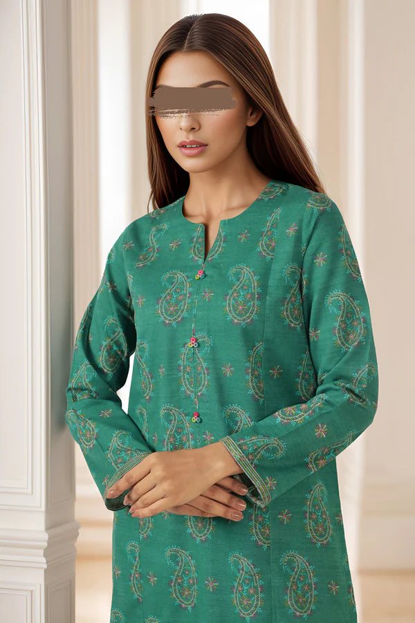 Saya 2Pc Printed Cotton Khaddar (Shirt/Trouser)U07-24303-07D (ST) gulbuy.com