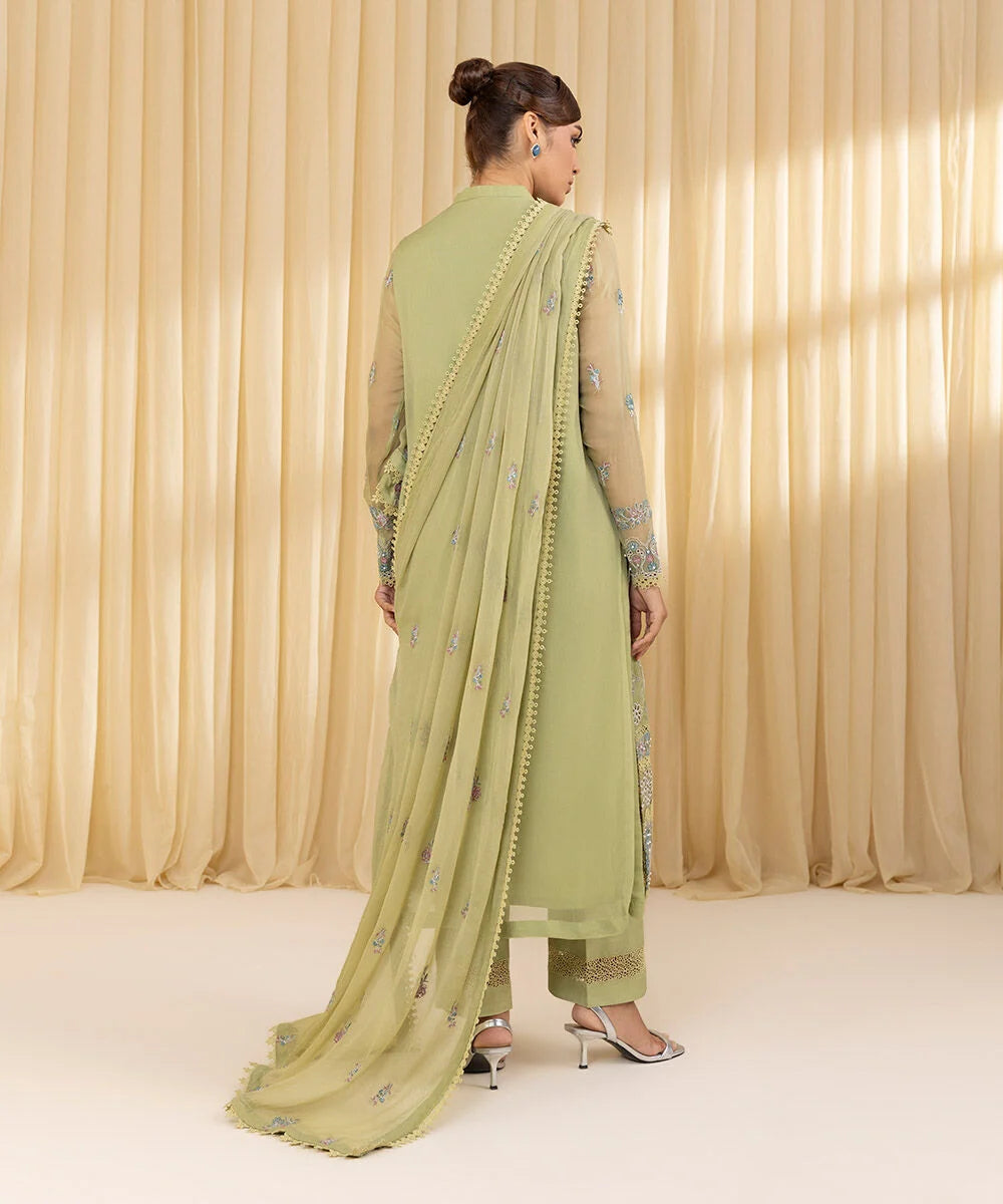 Sapphire 3Pc Embroidered Chiffon Suit U3FEHE25V323 gulbuy.com