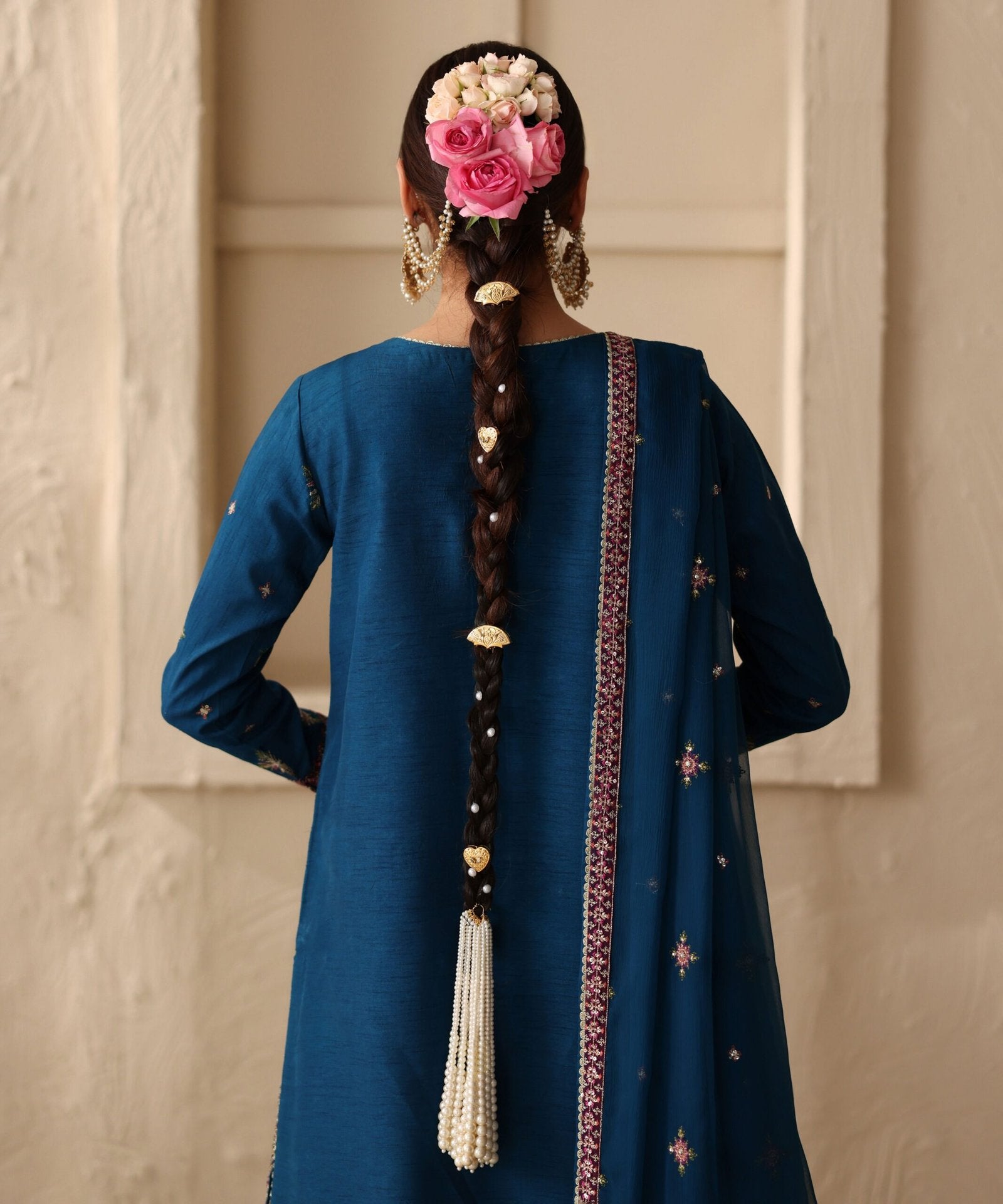 Sapphire 3Pc Embroidered Raw Silk Suit U3FEHE25V333 gulbuy.com
