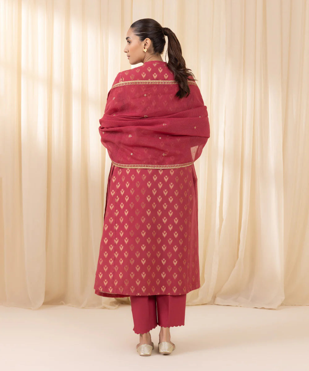 Sapphire 3Pc Embroidered jacquard Suit U3PEST24V104 gulbuy.com