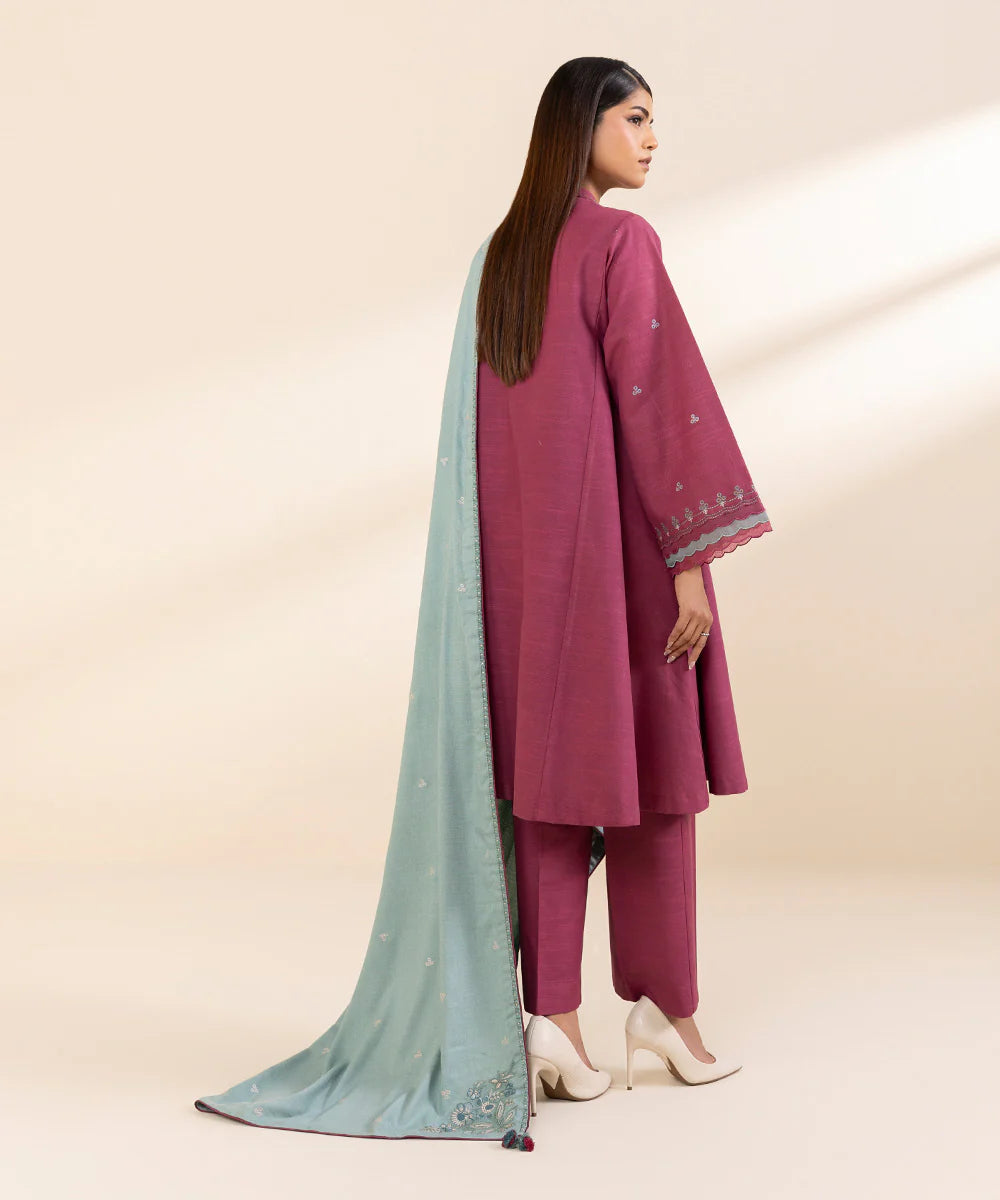 Sapphire 3Pc Embroidered khaddar Suit U3PEST24V918 gulbuy.com