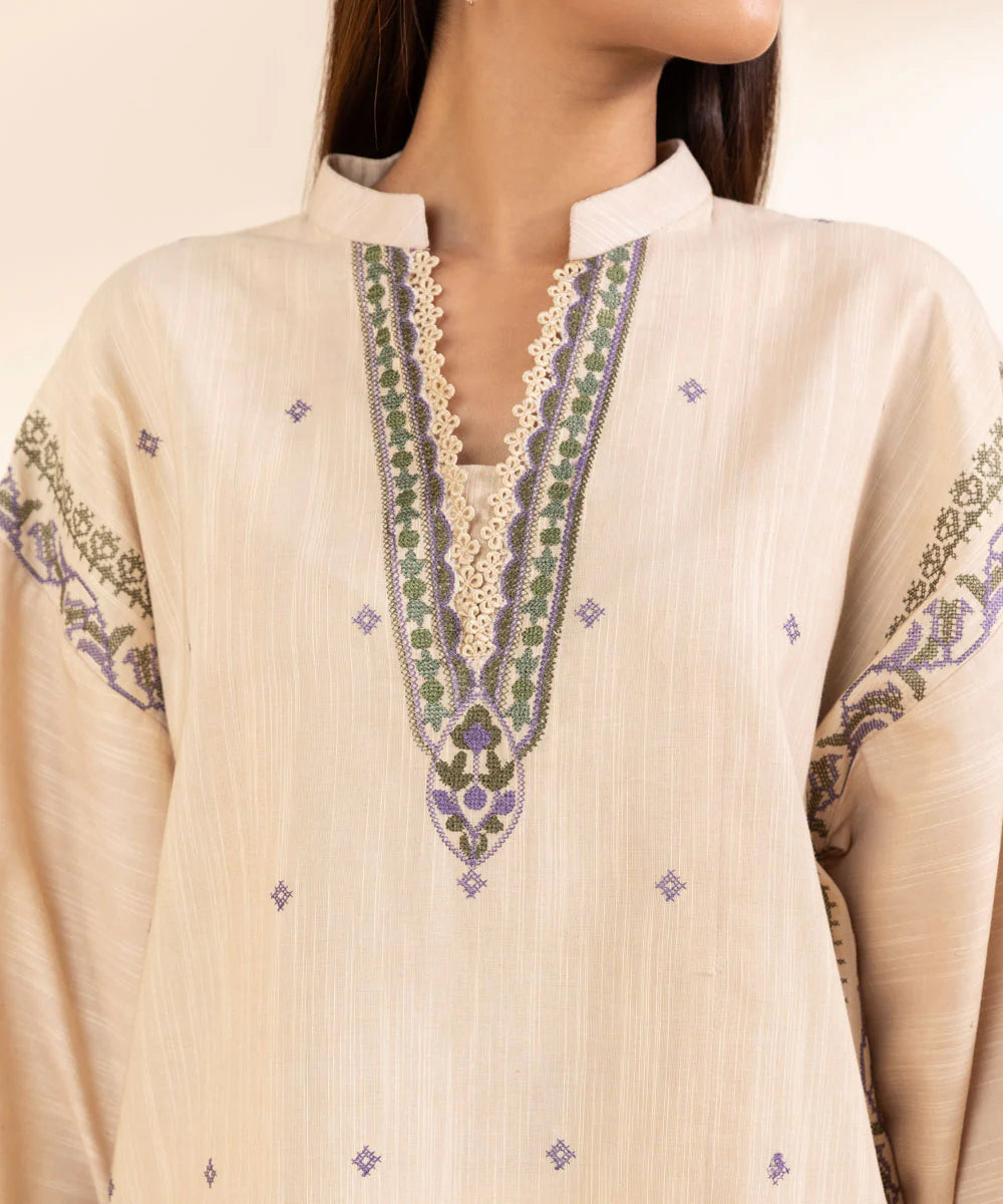 Sapphire 3Pc Embroidered khaddar Suit U3PEST24V927 gulbuy.com