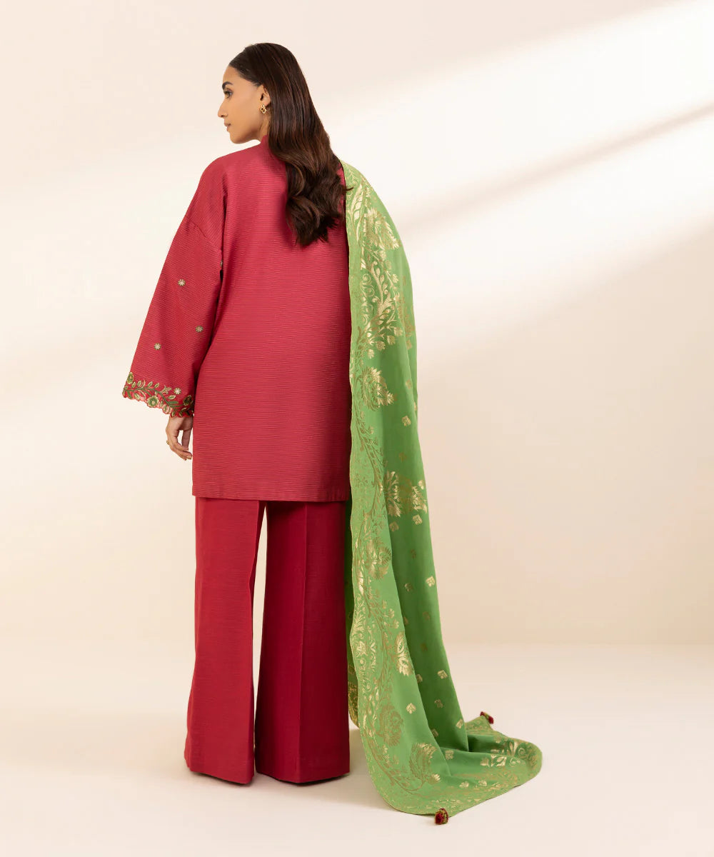 Sapphire 3Pc Embroidered Zari Khaddar Suit U3PEST24V946 gulbuy.com