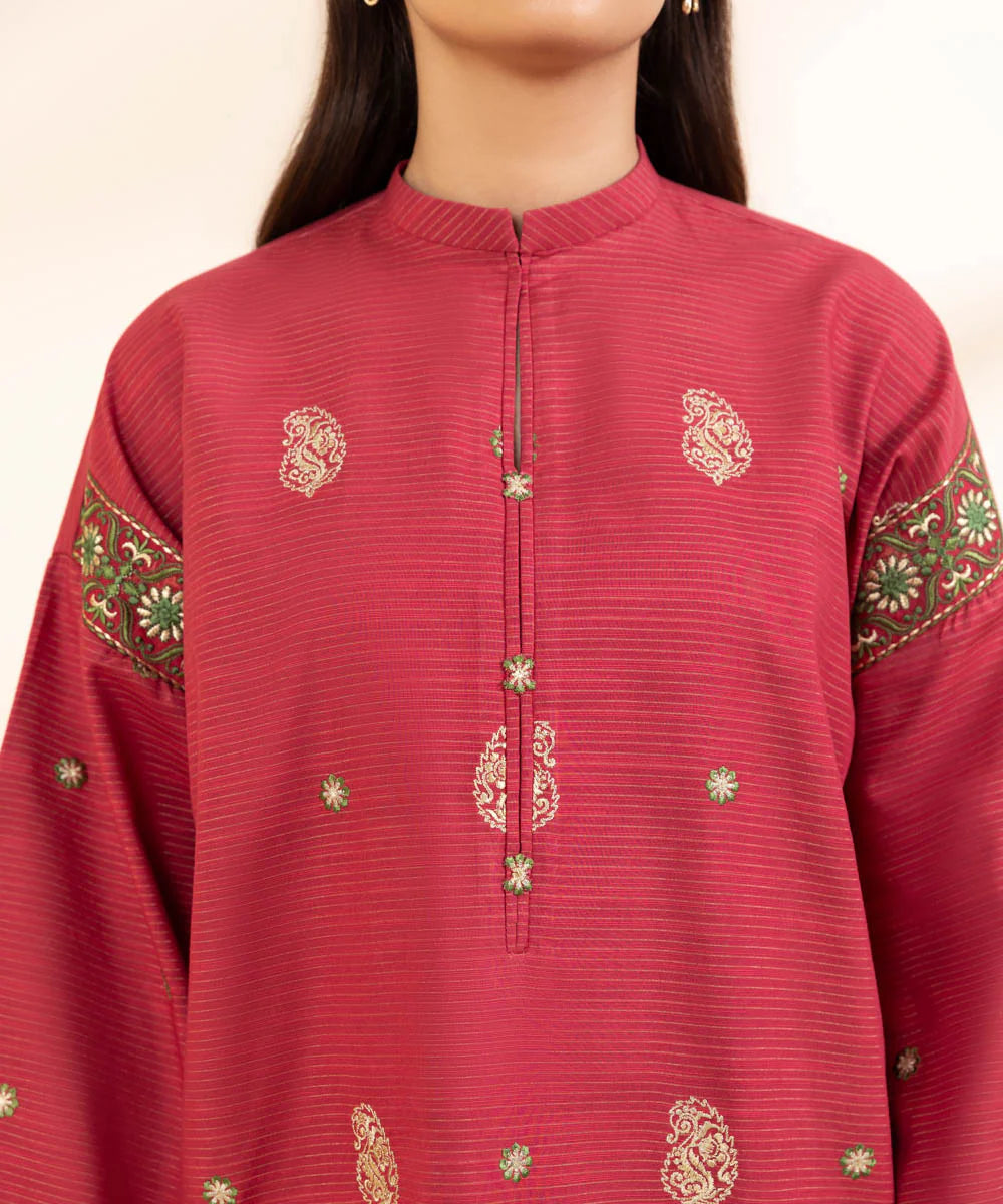 Sapphire 3Pc Embroidered Zari Khaddar Suit U3PEST24V946 gulbuy.com