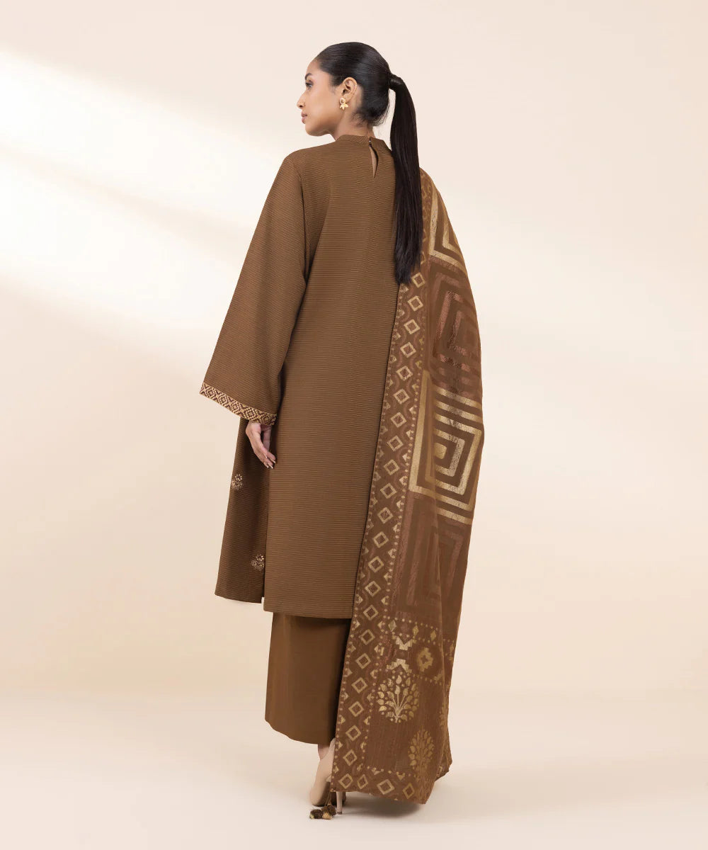 Sapphire 3Pc Embroidered Khaddar Suit U3PEST24V947 gulbuy.com