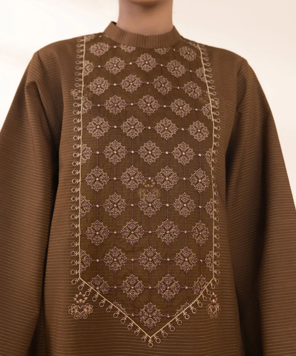 Sapphire 3Pc Embroidered Khaddar Suit U3PEST24V947 gulbuy.com