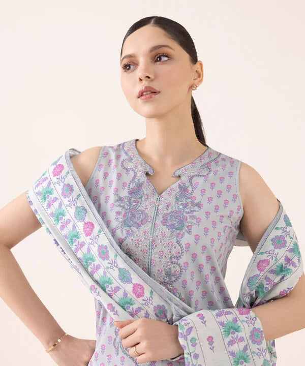 Sapphire 3Pc Embroidered Cotton Suit U3PEDY25V631 gulbuy.com