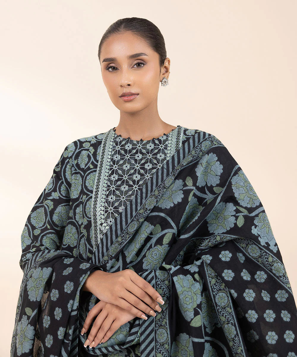 SAPPHIRE 3Pc Embroidered jacquard Suit U3PESG24V921 gulbuy.com