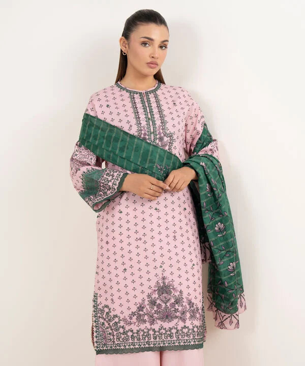 Sapphire 3Pc Embroidered Lawn Suit U3PESG25V536 gulbuy.com