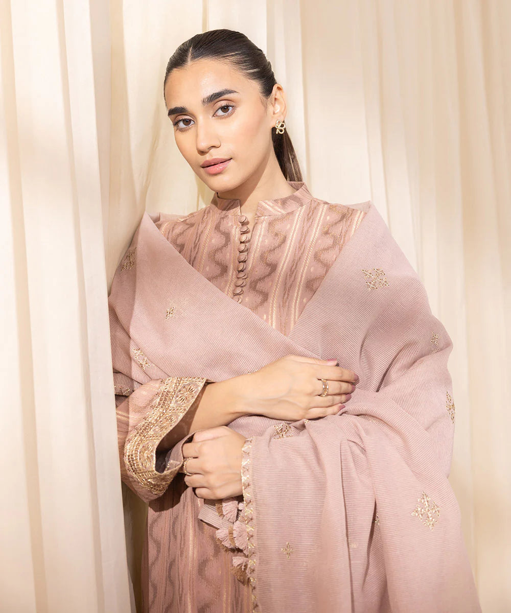 Sapphire 3Pc Embroidered jacquard Suit U3PEST24V106 gulbuy.com