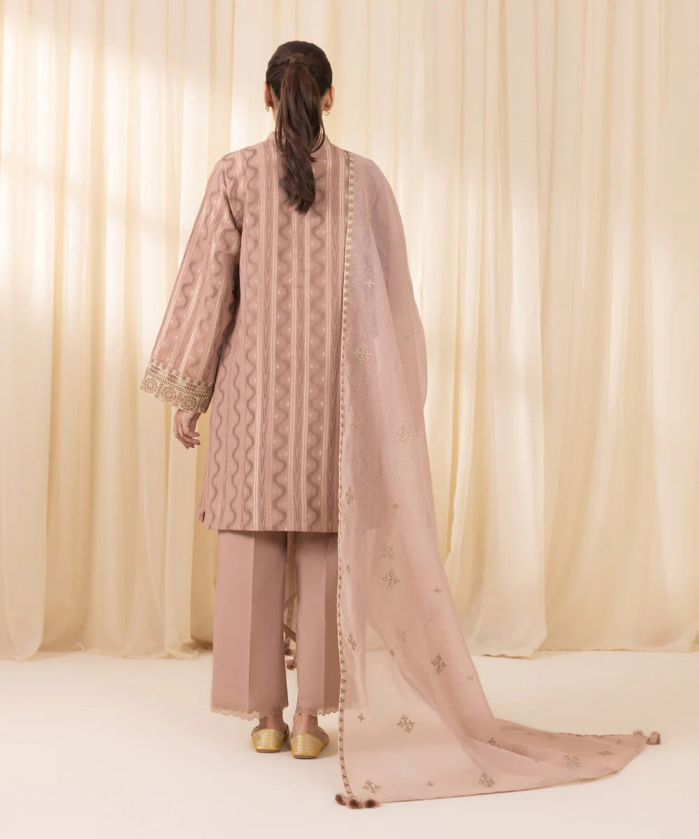 Sapphire 3Pc Embroidered jacquard Suit U3PEST24V106 gulbuy.com
