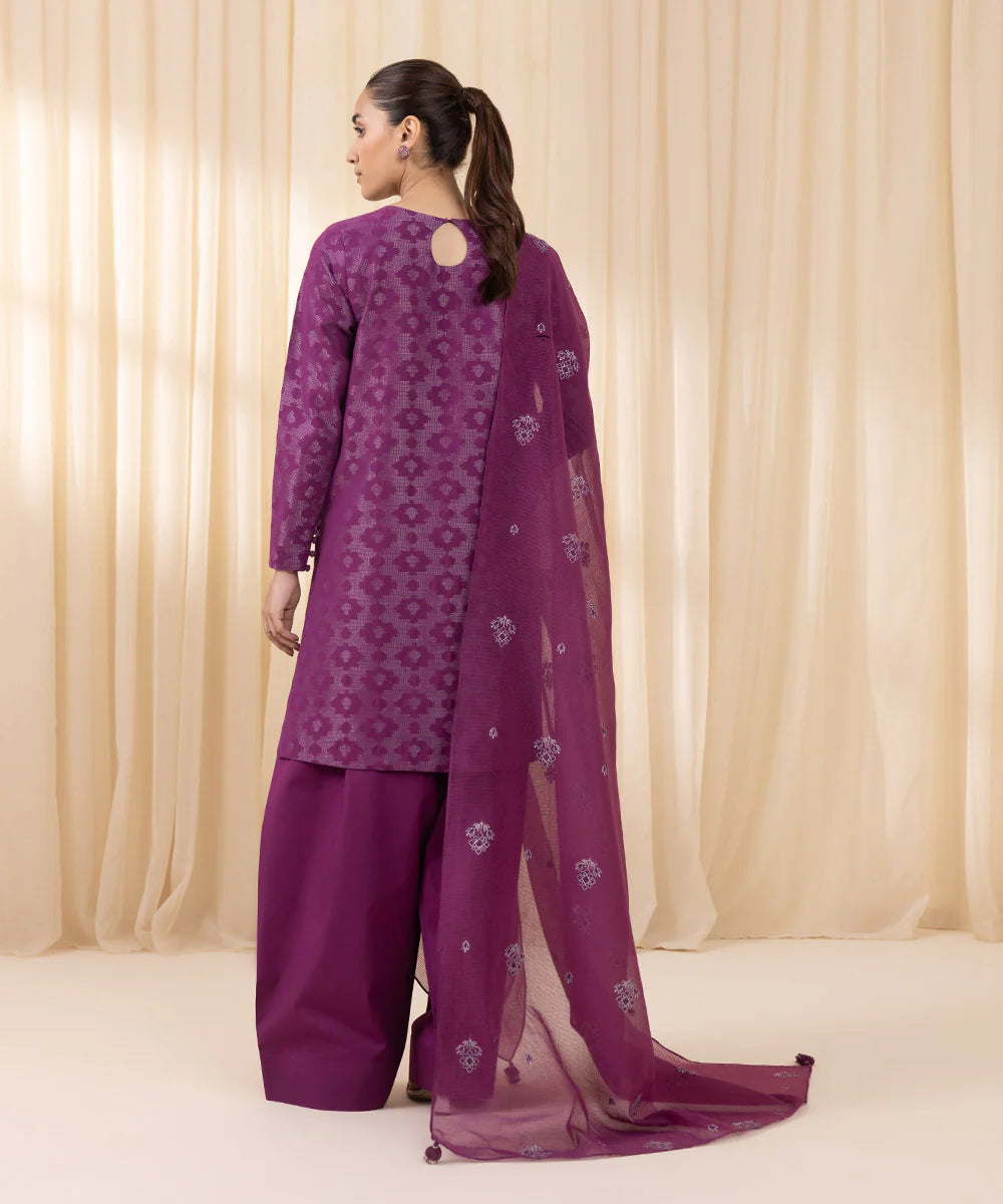 Sapphire 3Pc Embroidered Jacquard Suit U3PEST24V107 gulbuy.com