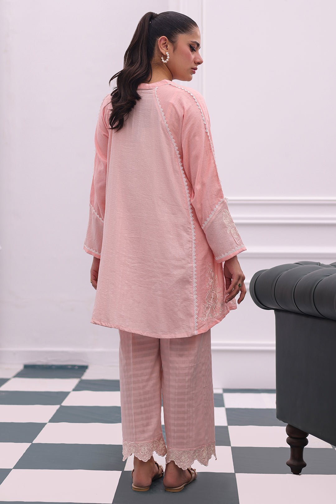 Zellbury Embroidered Jacquard Kurta & Trouser (WPW2120138)