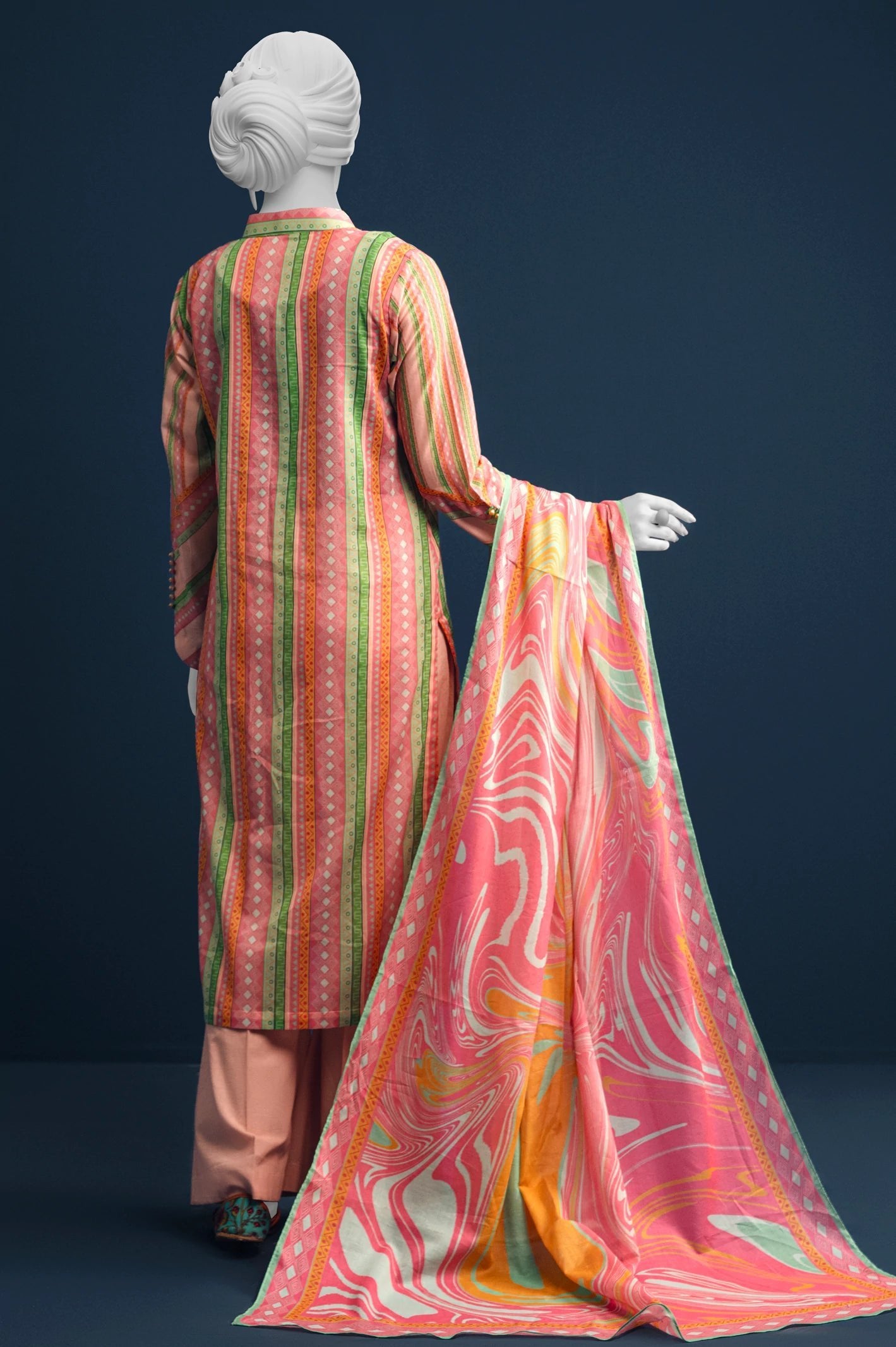 Diners 3Pc Printed Lawn Suit (WU31650-PINK)