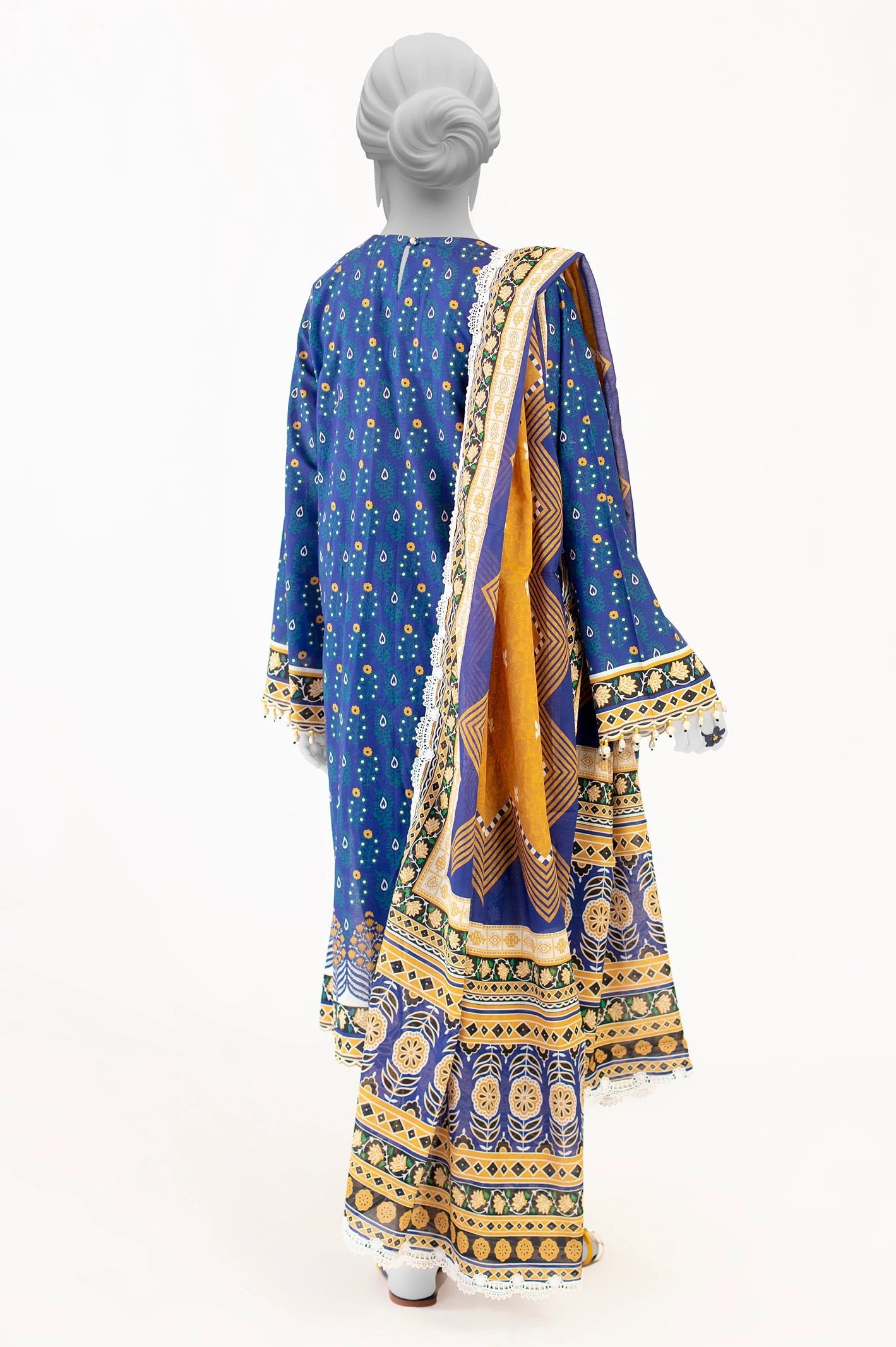 Diners 3Pc Printed Lawn Suit (WU31674-D-BLUE)