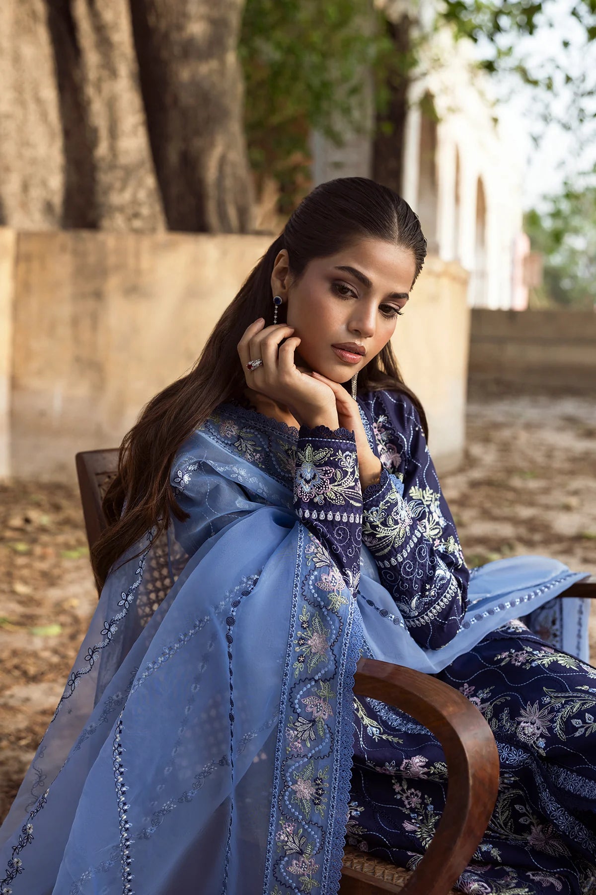 AFROZEH 3Pc Embroidered Lawn Suit Shiddat gulbuy.com