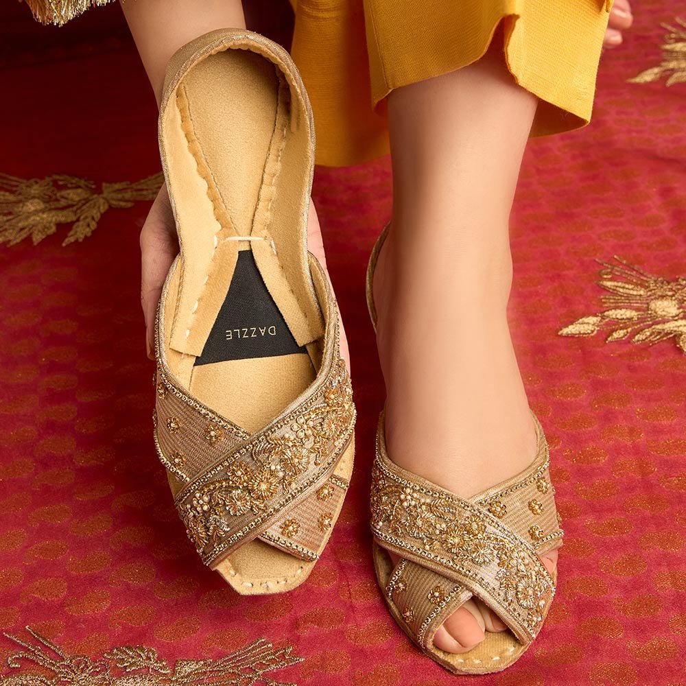 Dazzle Khussa Velvet Shoes Tabana