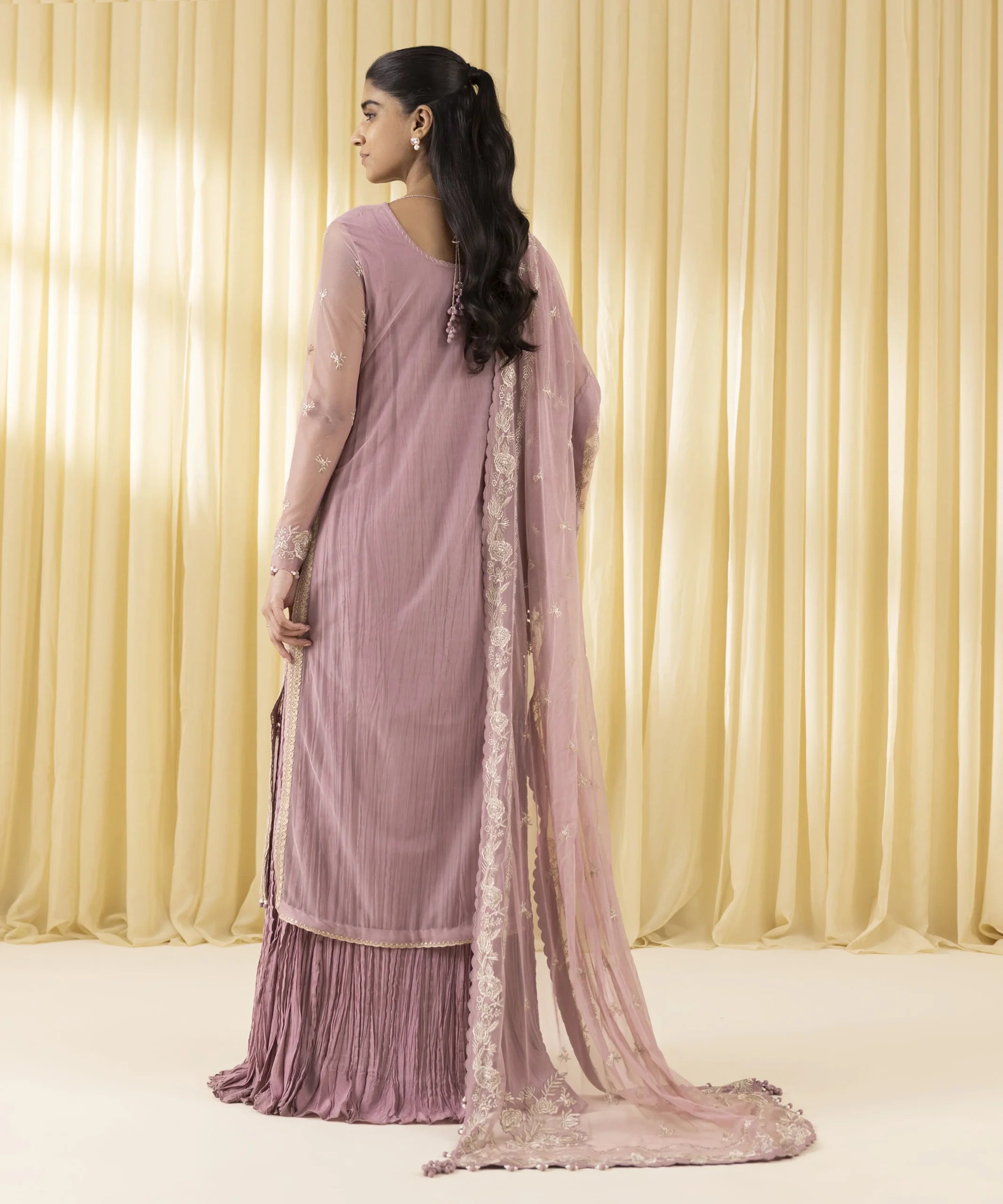Sapphire 3Pc Embroidered Net Suit U3FEHE25V313 gulbuy.com