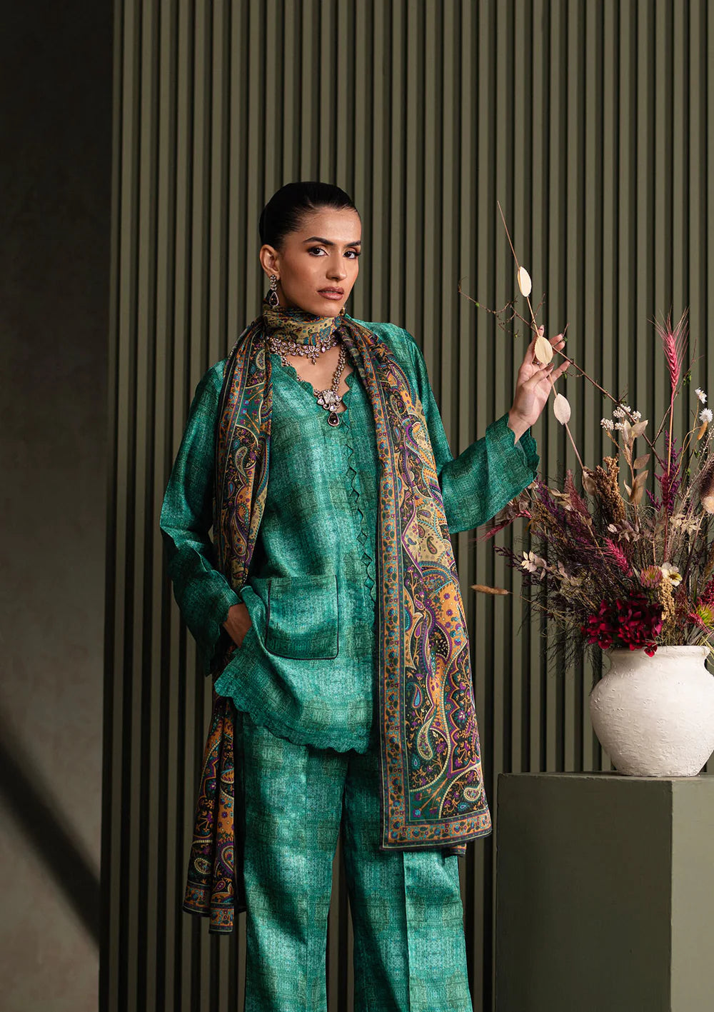 Aik Atelier 3Pc Digital Printed Silk Suit '25 D1-LOOK 05 gulbuy.com