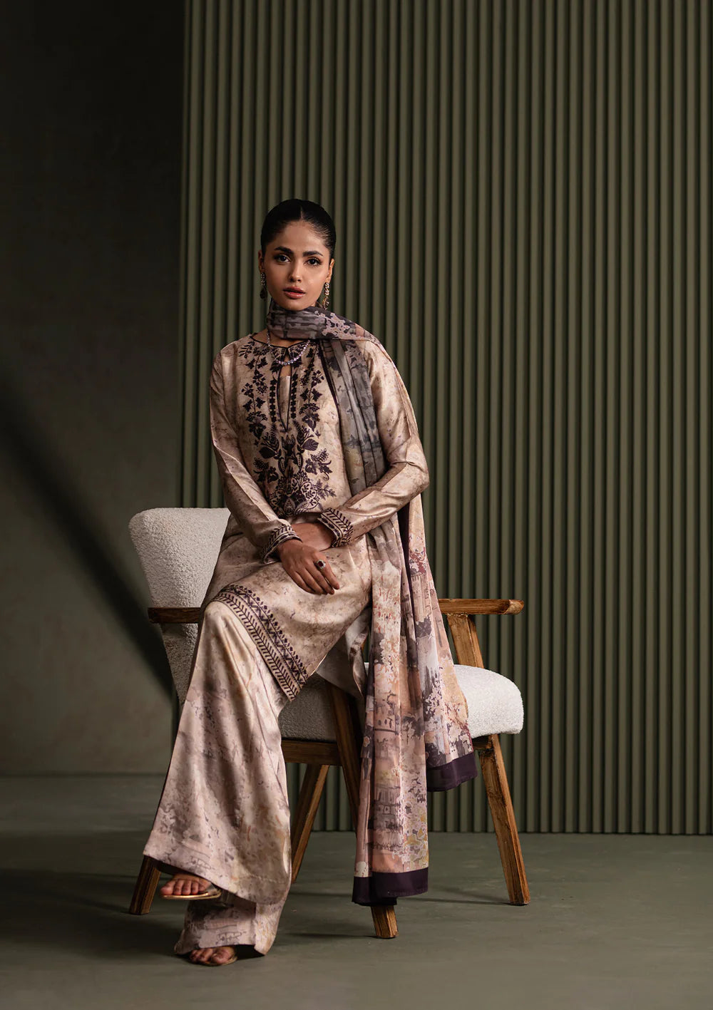 Aik Atelier 3Pc Digital Printed Silk Suit '25 D1-LOOK 06 gulbuy.com