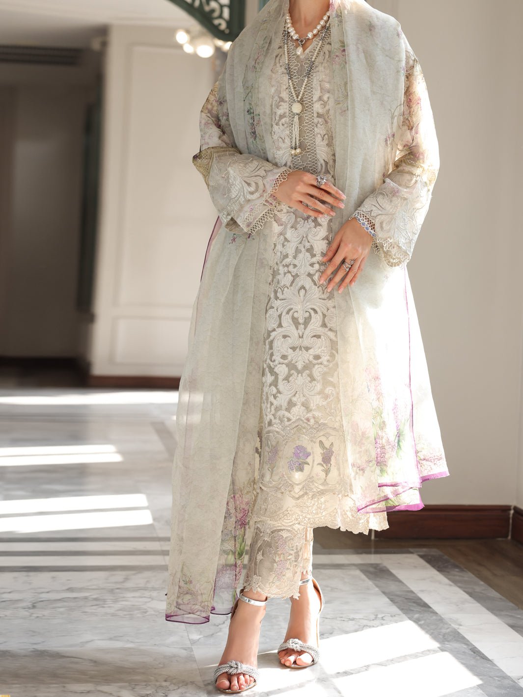 ALMIRAH 3 PIECE EMBROIDERED ORGANZA SUIT (ALP-3PS-1785)