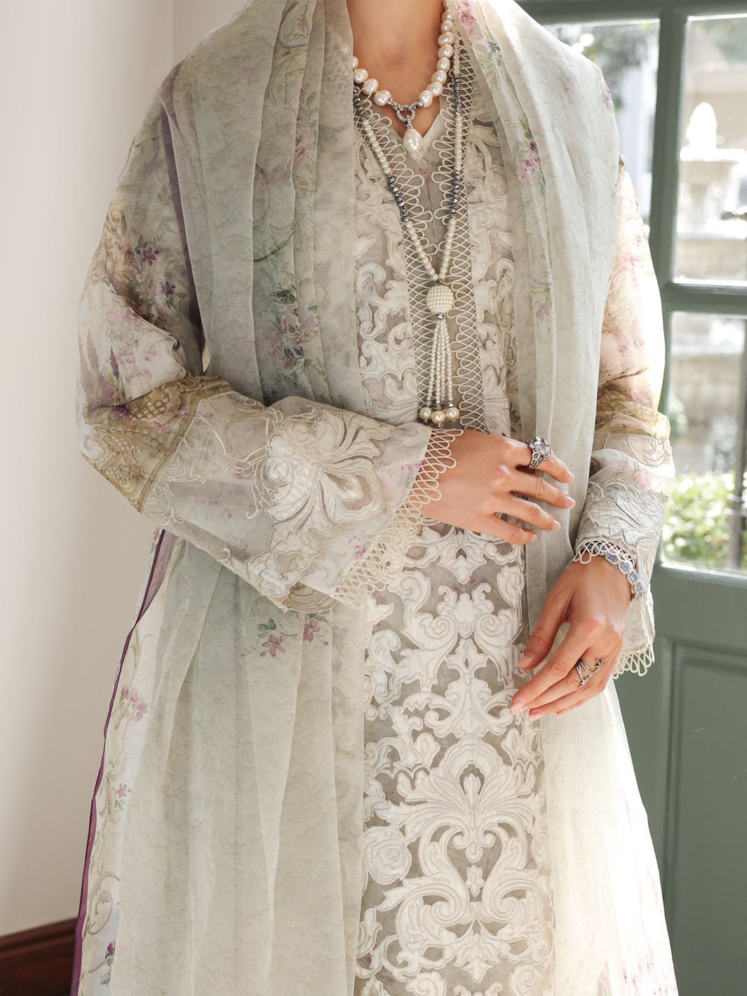 ALMIRAH 3 PIECE EMBROIDERED ORGANZA SUIT (ALP-3PS-1785)