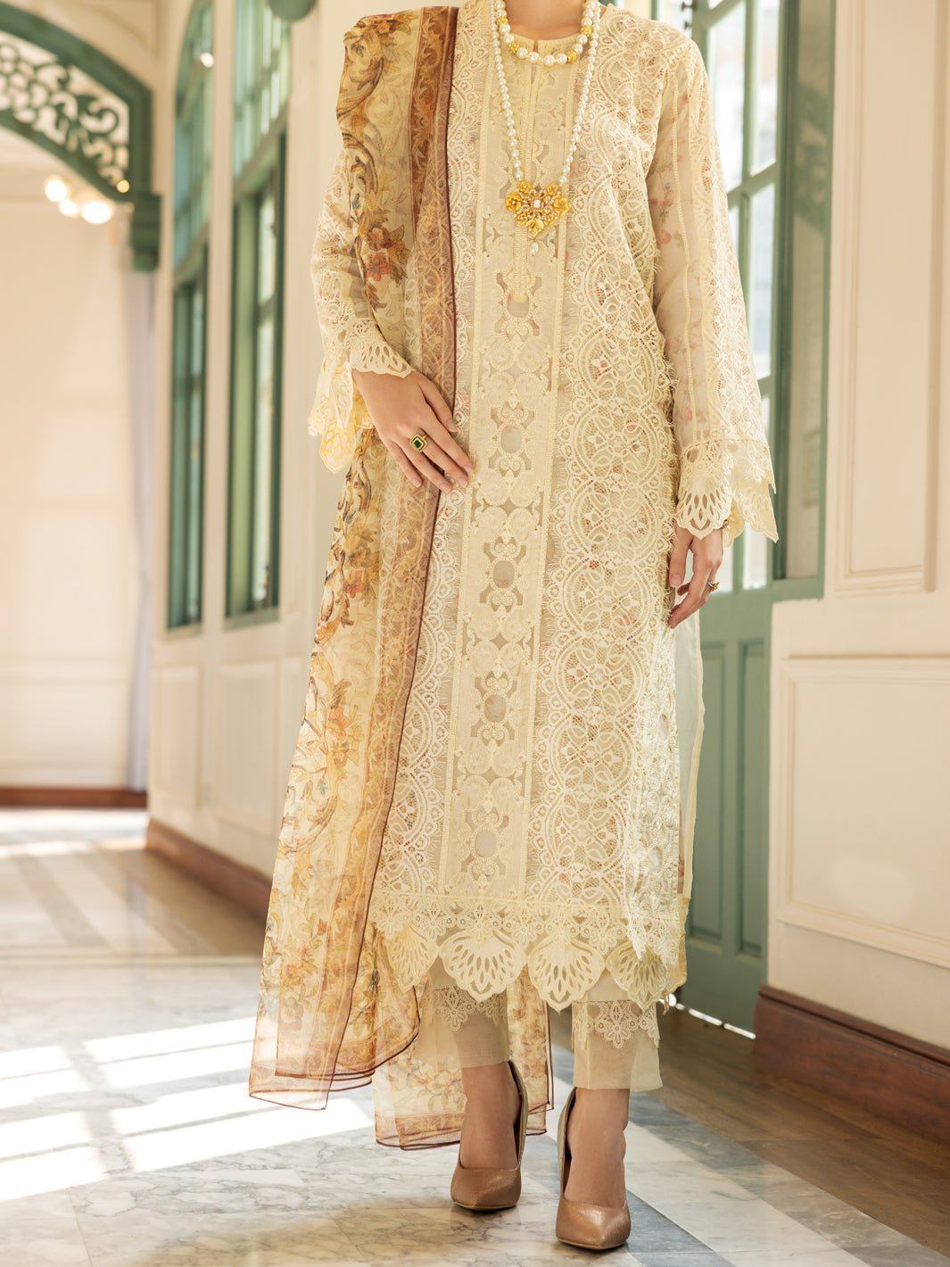 ALMIRAH 3 PIECE EMBROIDERED ORGANZA SUIT (ALP-3PS-1786)  GulBuy