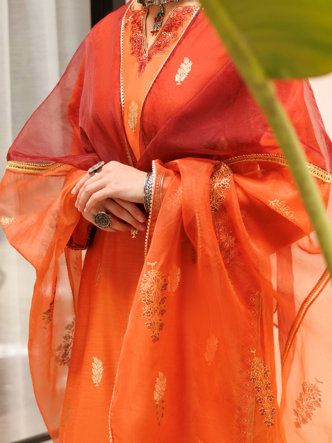 ALMIRAH 3 PIECE EMBROIDERED SILK SUIT (ALP-3PS-1846)