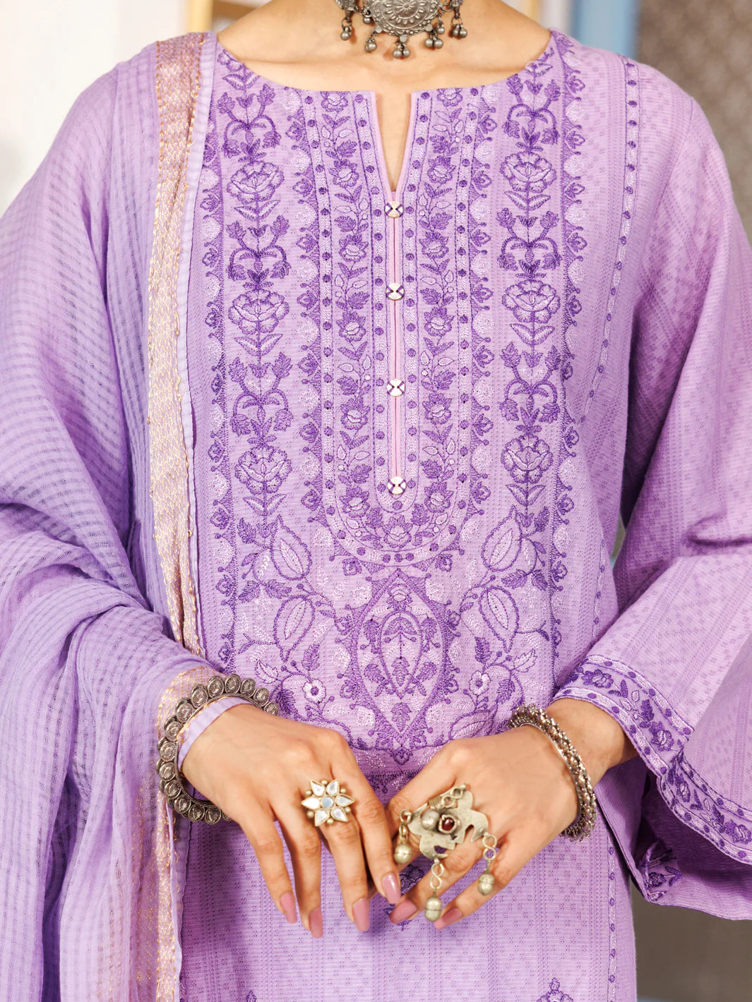 Almirah 3Pc Embroidered Dobby Suit ALP-3PS-2163 gulbuy.com