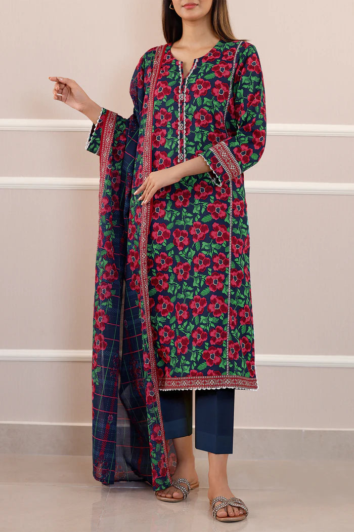 Saya 3Pc Printed Lawn Suit WUNS-5765 gulbuy.com