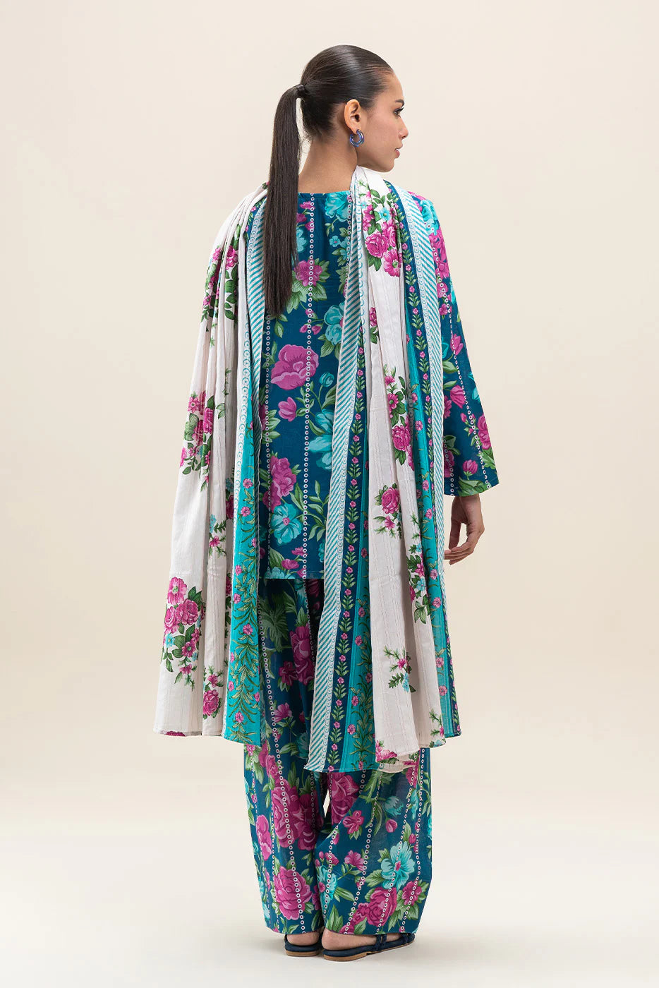 Beechtree 3Pc Printed Lawn Suit FLORA FAUNA gulbuy.com
