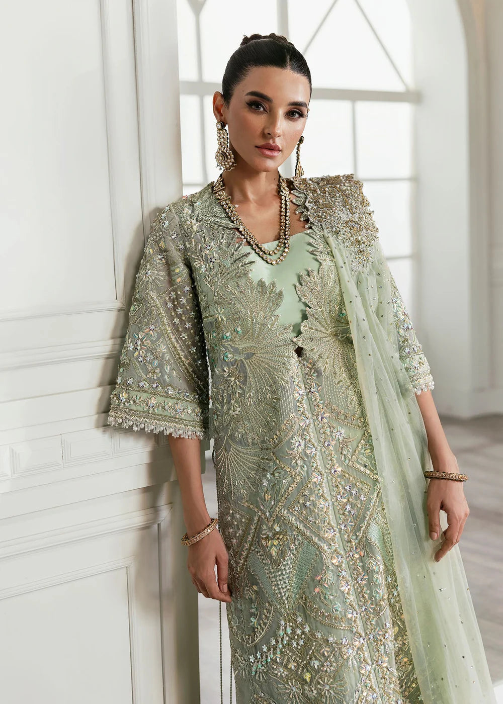 Saira Shakira 3Pc Embroidered Organza Suit Art Deco Glitz gulbuy.com