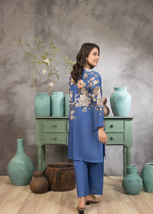 Khadija Sharif 2PC Printed Crepe Suit Thalara gulbuy.com