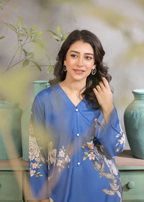 Khadija Sharif 2PC Printed Crepe Suit Thalara gulbuy.com
