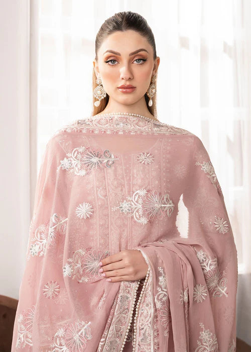 Haseens 3PC Embroidered Chiffon Suit Zobia gulbuy.com