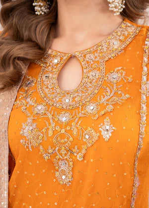 Agha jaan 3Pc Embroidered Chiffon Suit AZAL gulbuy.com