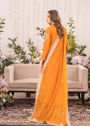 Agha jaan 3Pc Embroidered Chiffon Suit AZAL gulbuy.com