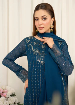 Agha jaan 3Pc Embroidered Chiffon Suit Ariana gulbuy.com