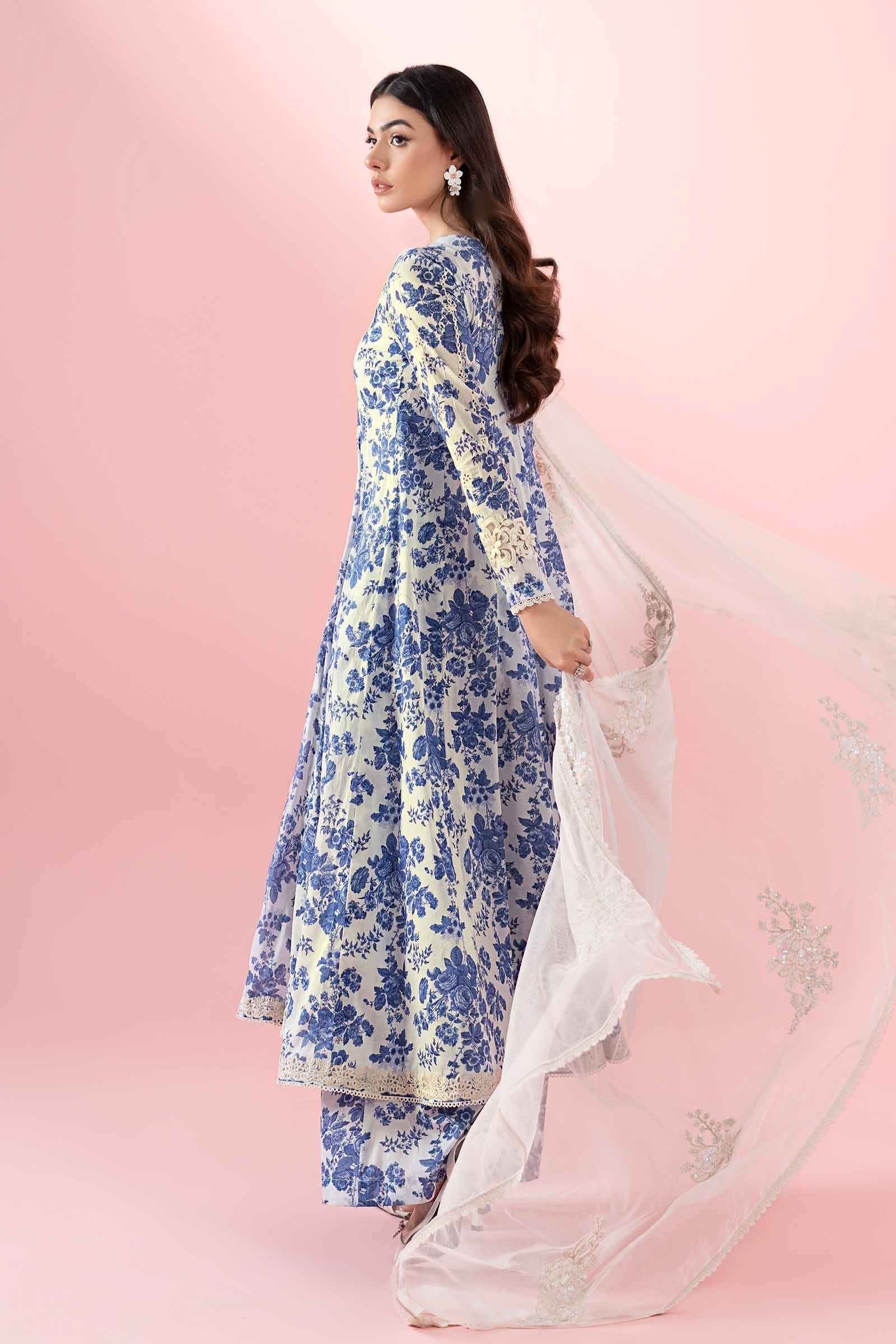 Maria B 3Pc Printed Lawn Suit DW-EA25-87 image 1