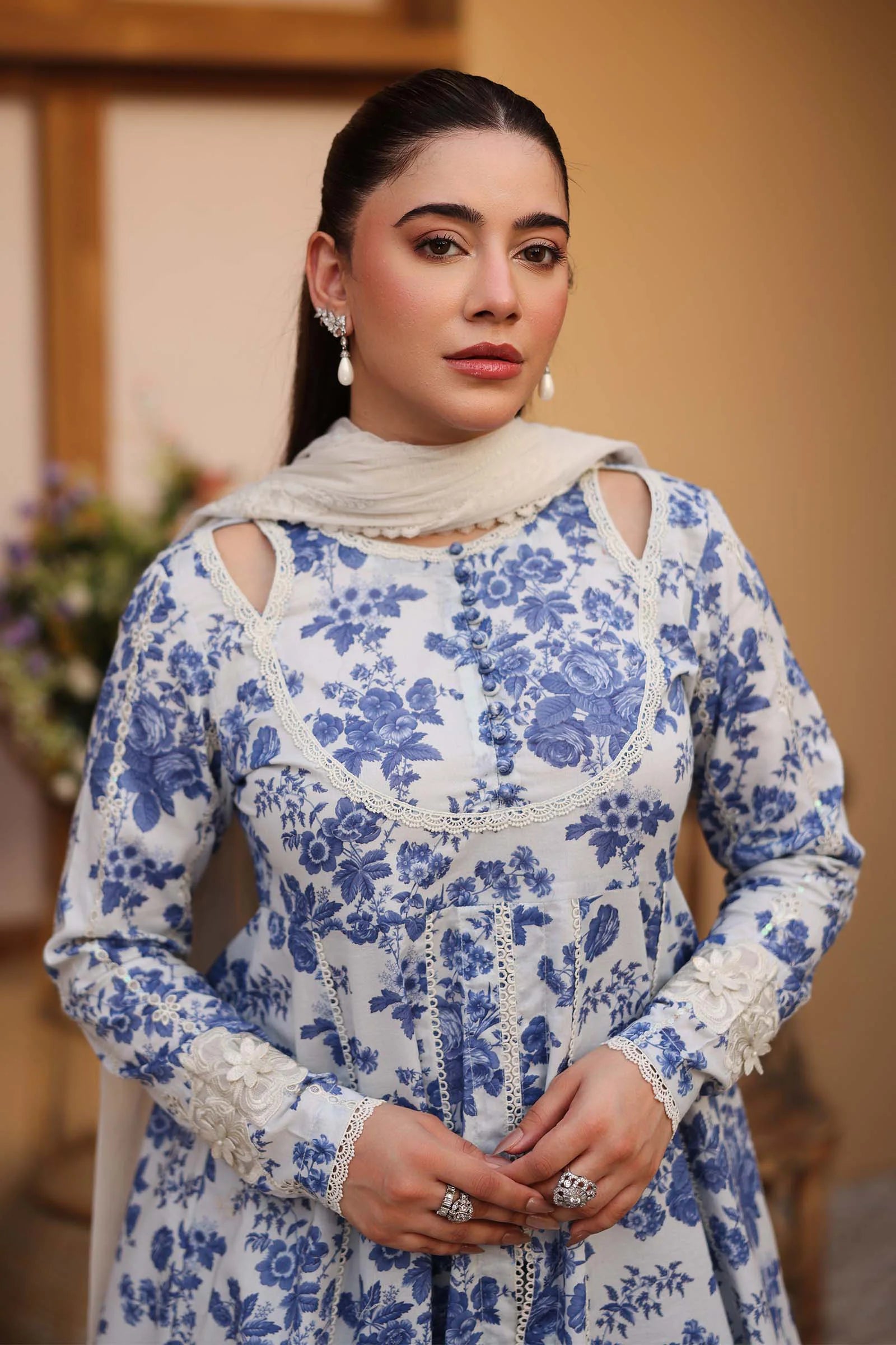 Maria B 3Pc Printed Lawn Suit DW-EA25-87 gulbuy.com