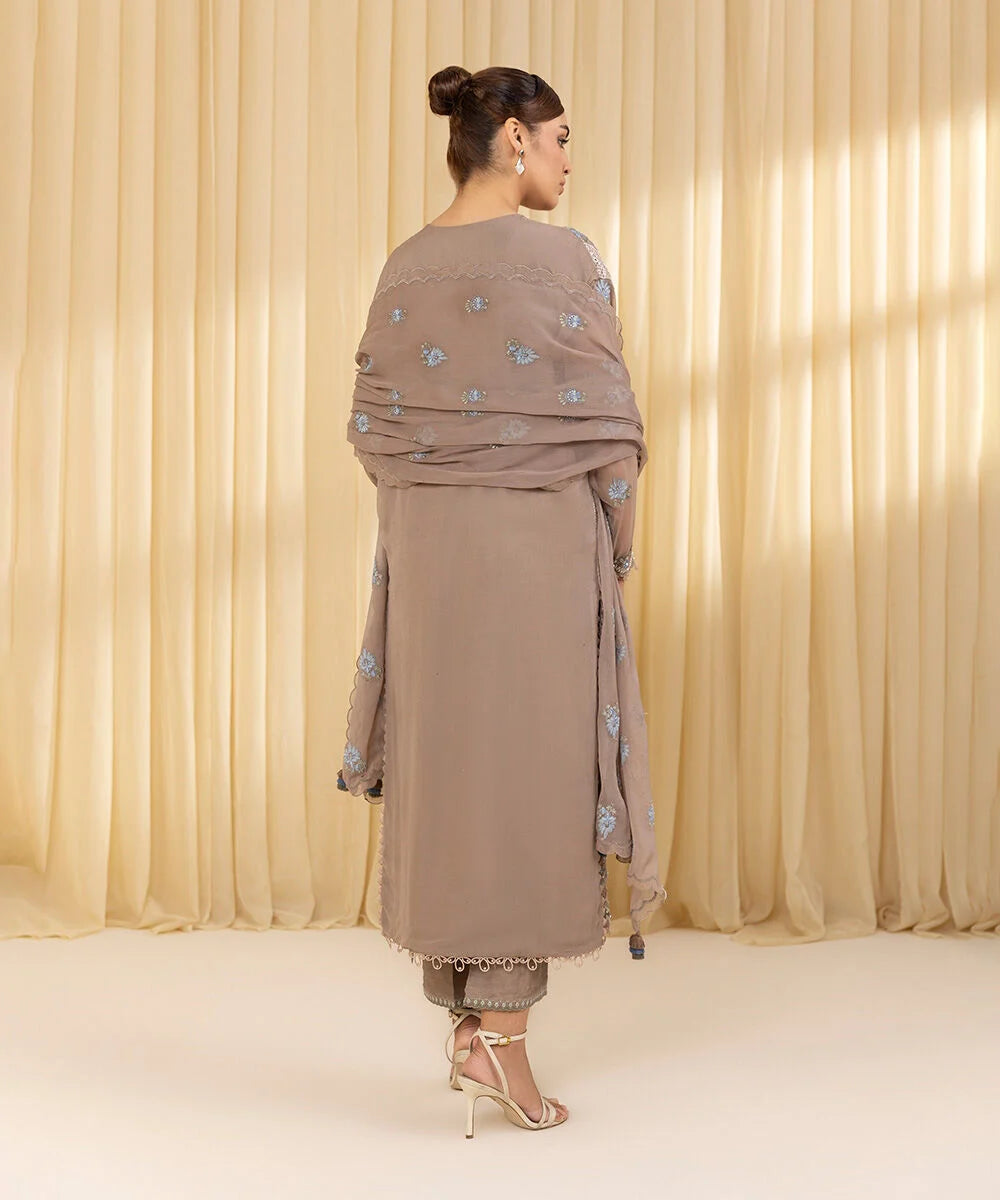 Sapphire 3Pc Embroidered Chiffon Suit U3FEHE25V324 gulbuy.com