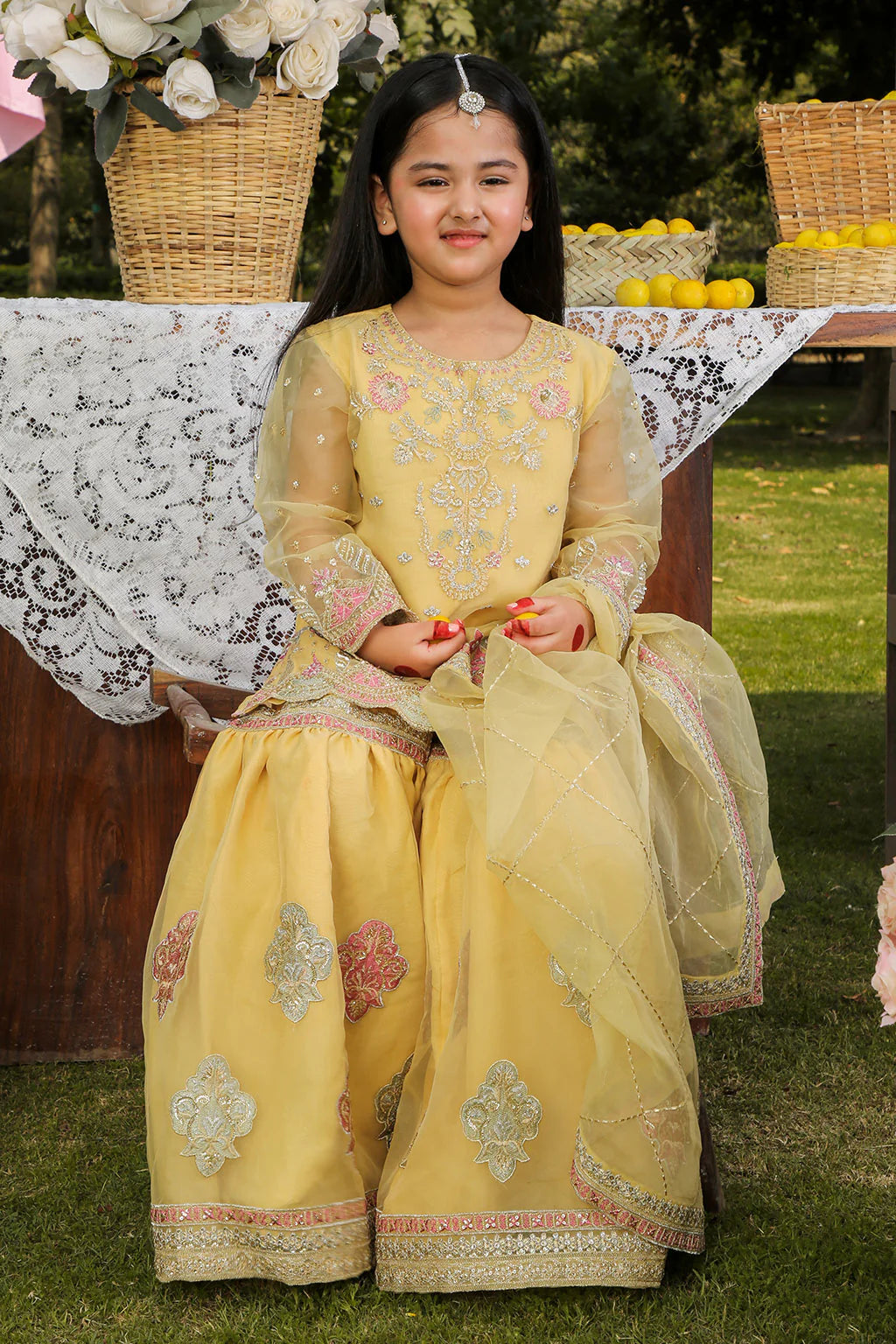 Vanya 3Pc Embroidered Organza Kids Suit CE-03 gulbuy.com
