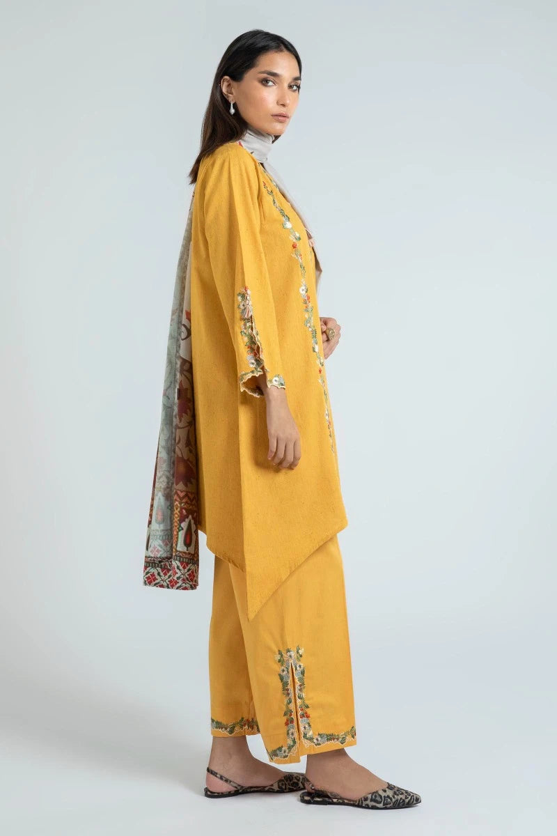 Sana Safinaz 3PC Embroidered Khaddar Suit FW22ESE252F gulbuy.com