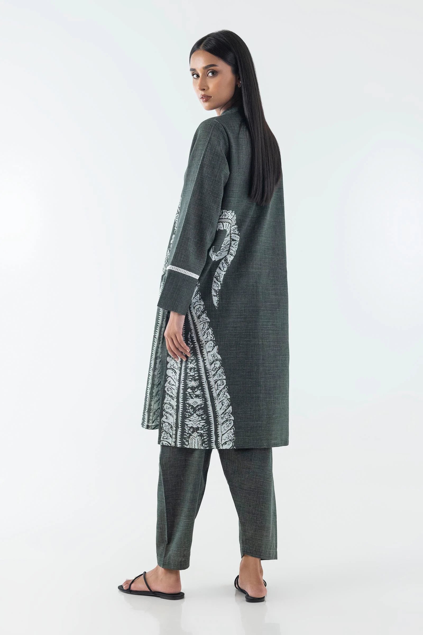 Sana Safinaz 2PC Embroidered Slub Khaddar Suit FW24BSP163P2T gulbuy.com