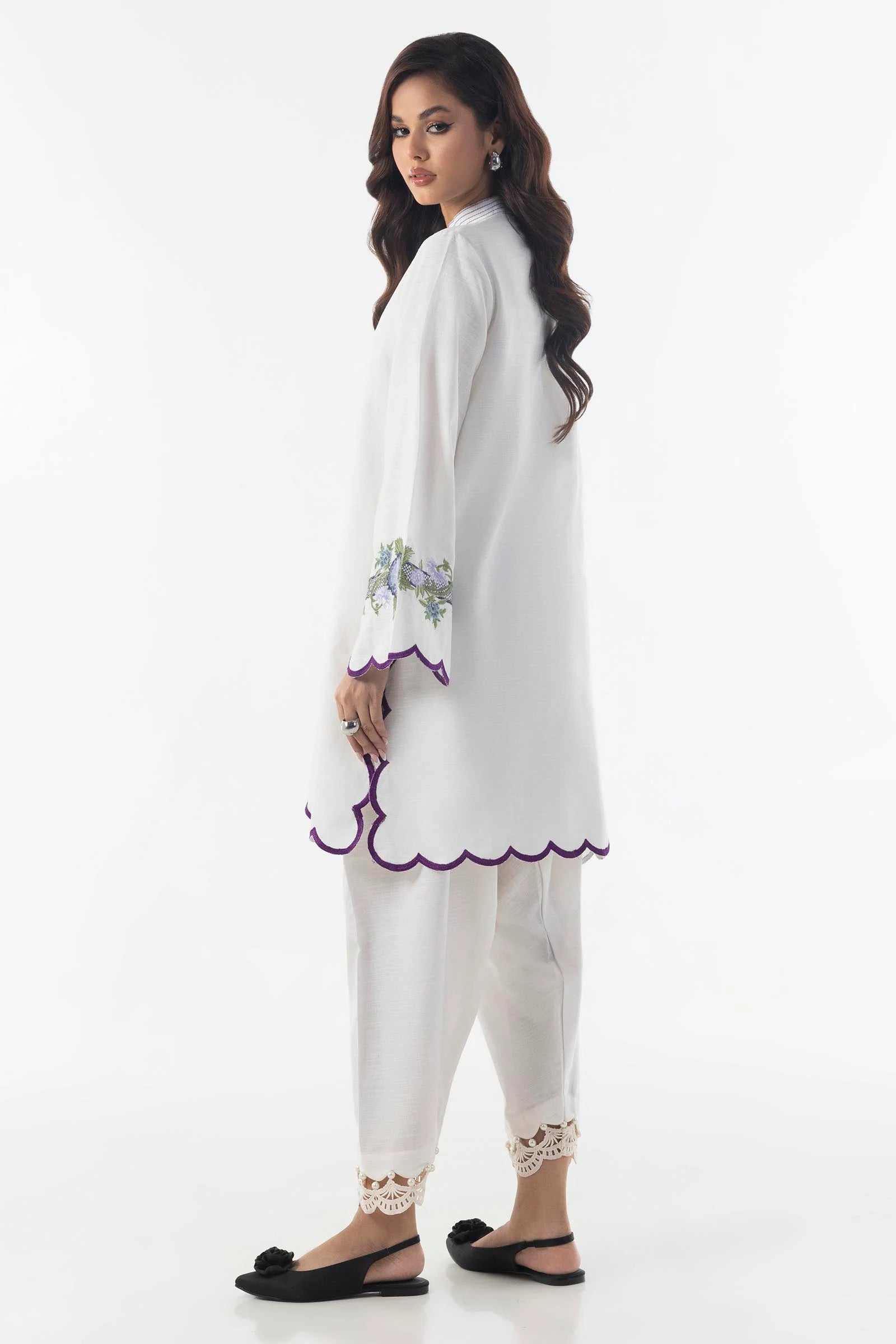 Sana Safinaz 2Pc Embroidered Slub Khaddar Suit FW24ESE301P2T gulbuy.com
