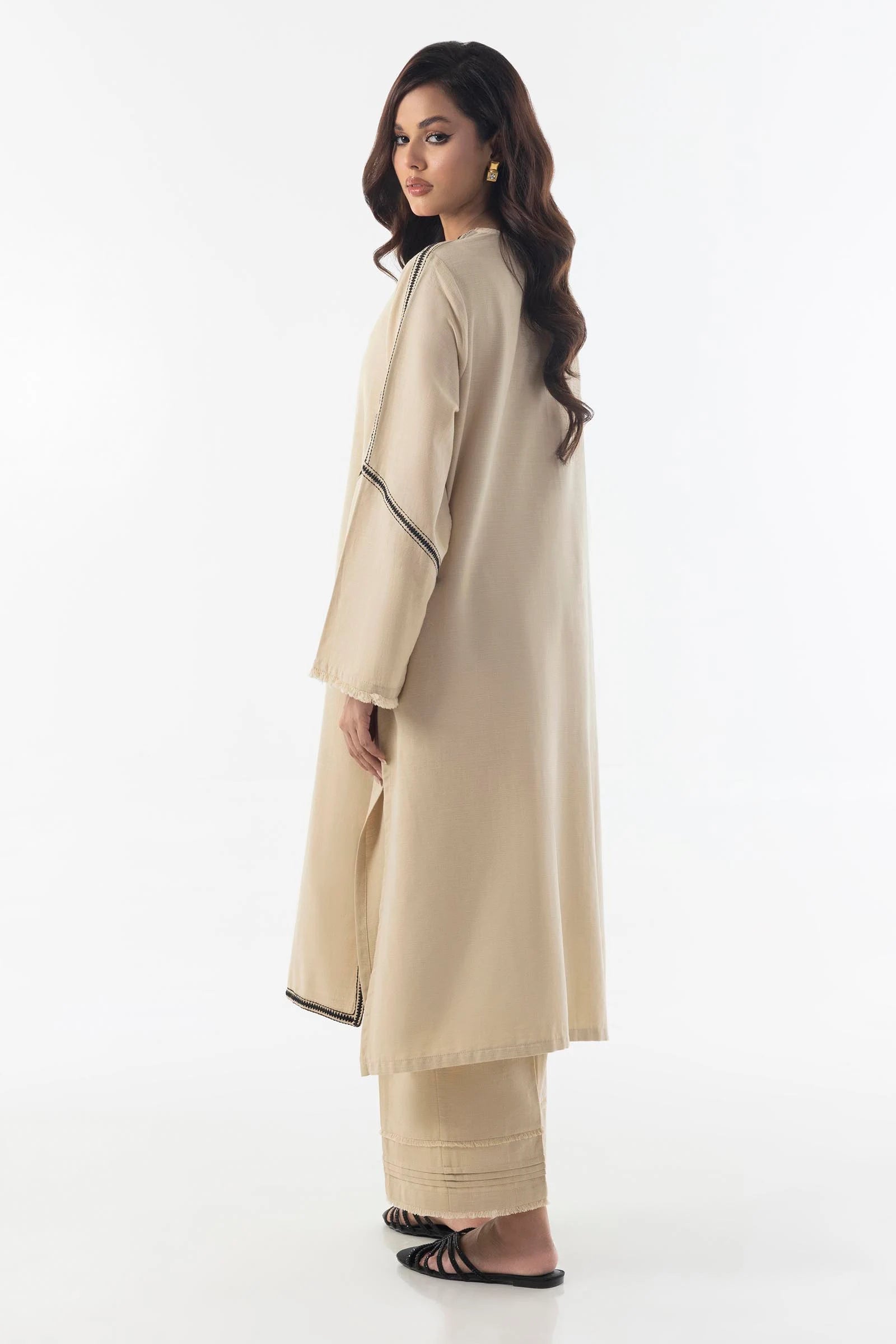 Sana Safinaz 2Pc Embroidered Slub Khaddar Suit FW24ESE333P2T gulbuy.com