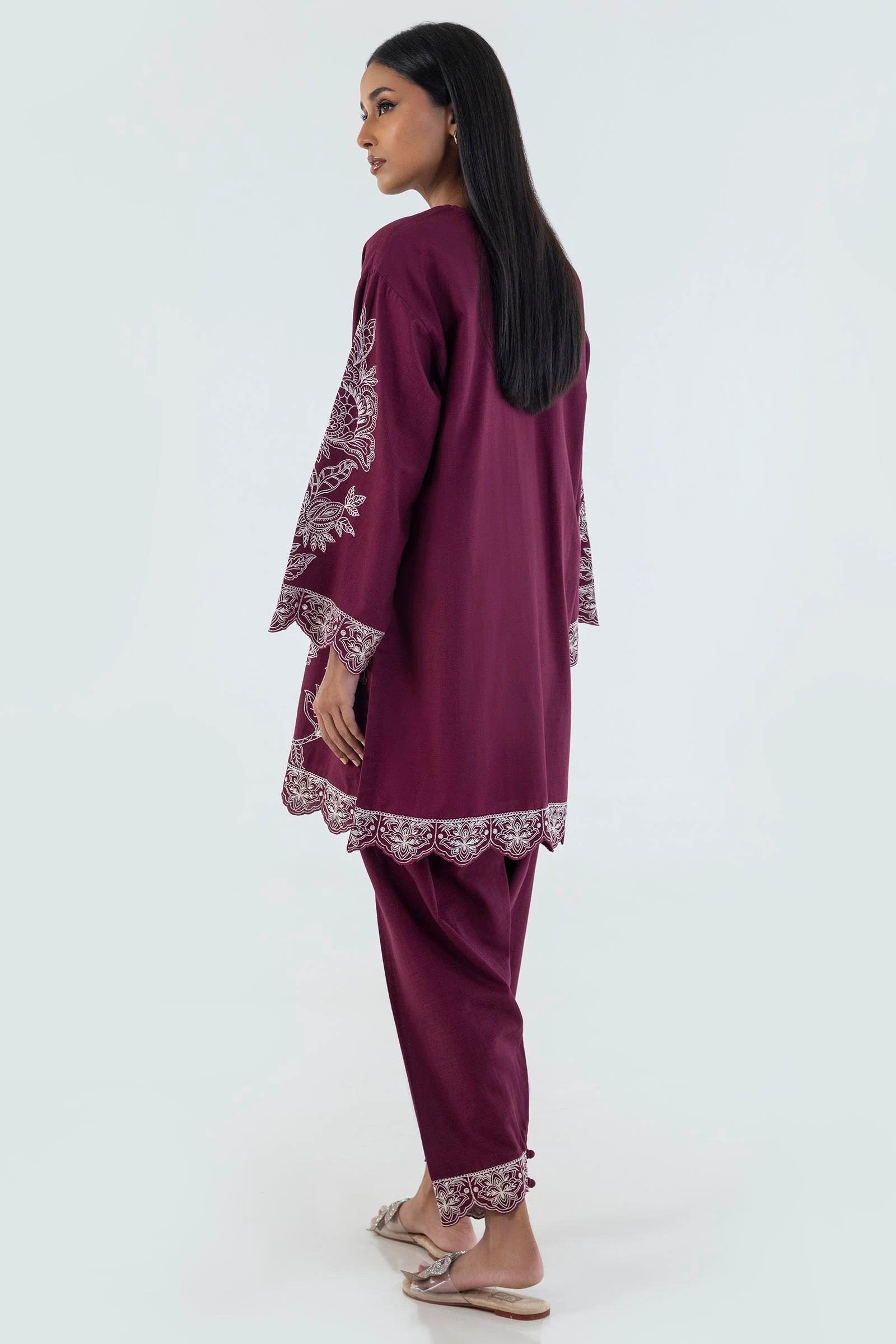 Sana Safinaz 2PC Embroidered Slub Khaddar Suit FW24SGE511P2T gulbuy.com