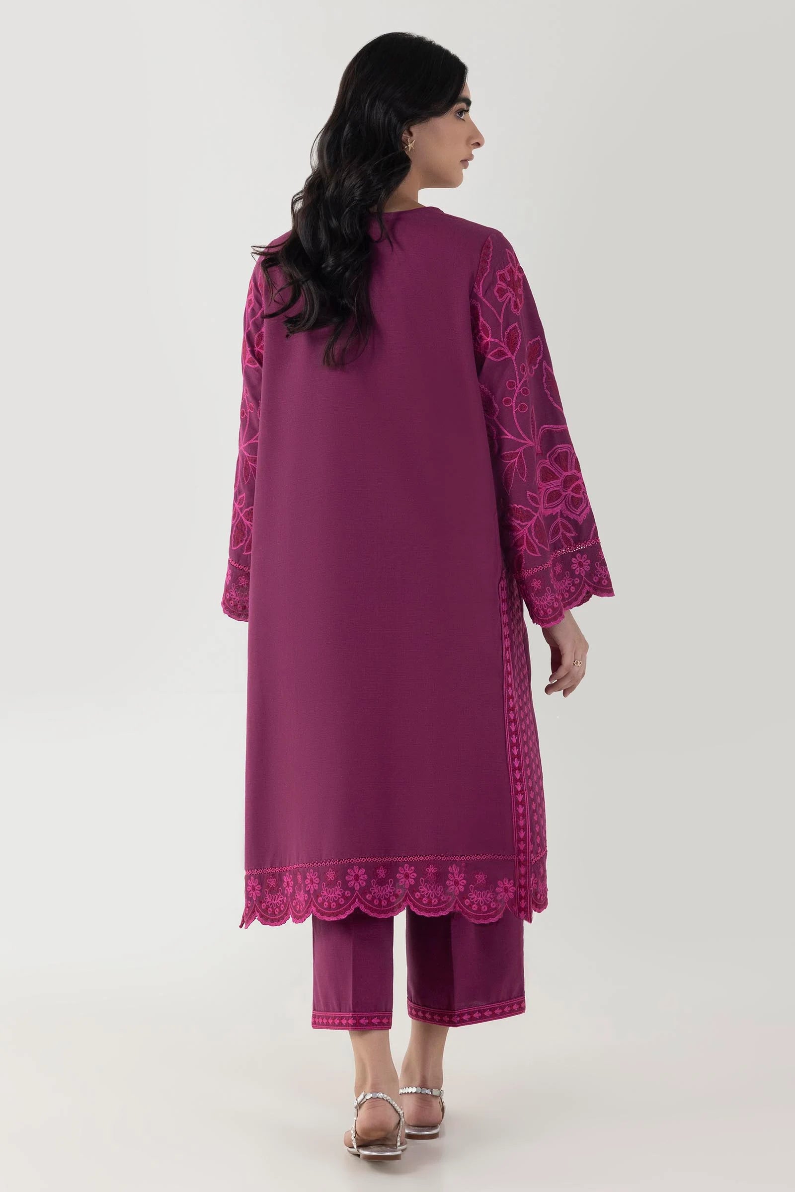 Sana Safinaz 2Pc Embroidered Slub Khaddar Suit FW24SGE512P2T gulbuy.com