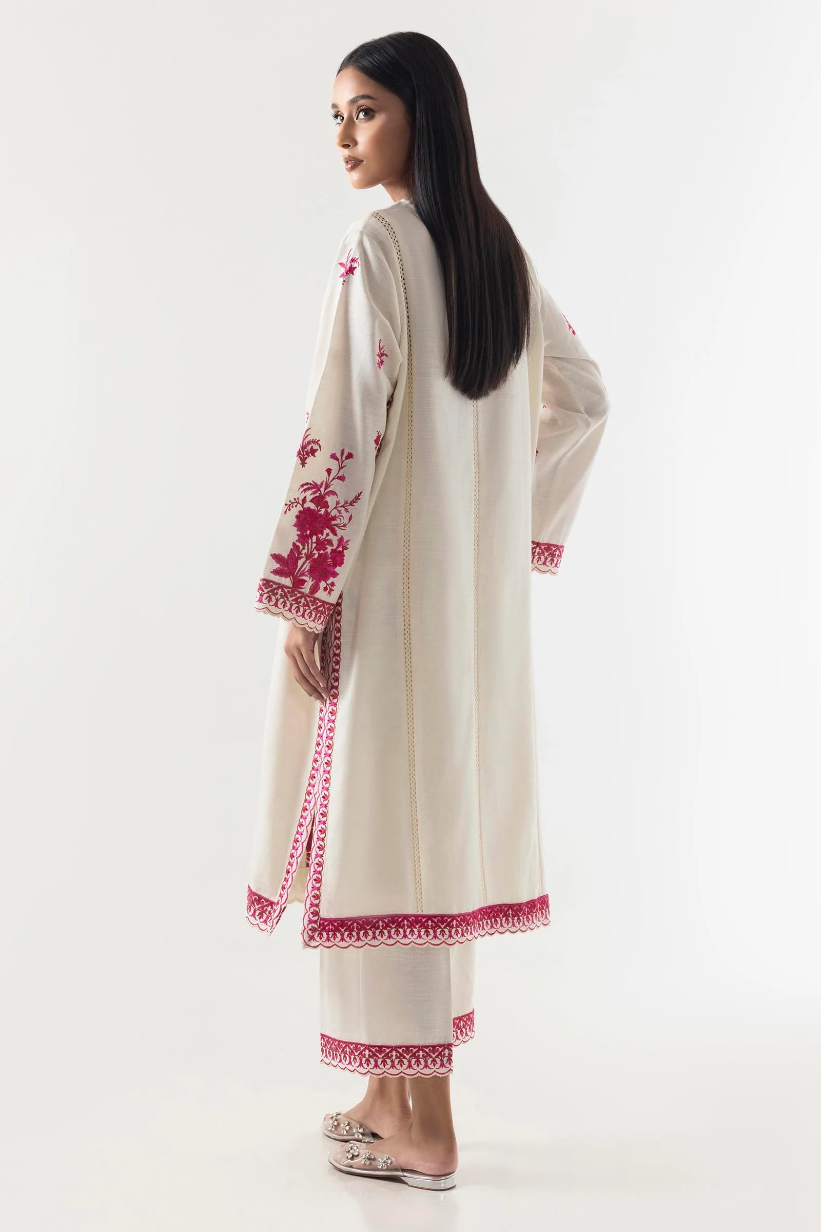 Sana Safinaz 2Pc Embroidered Slub Khaddar Suit FW24SGE523P2T gulbuy.com