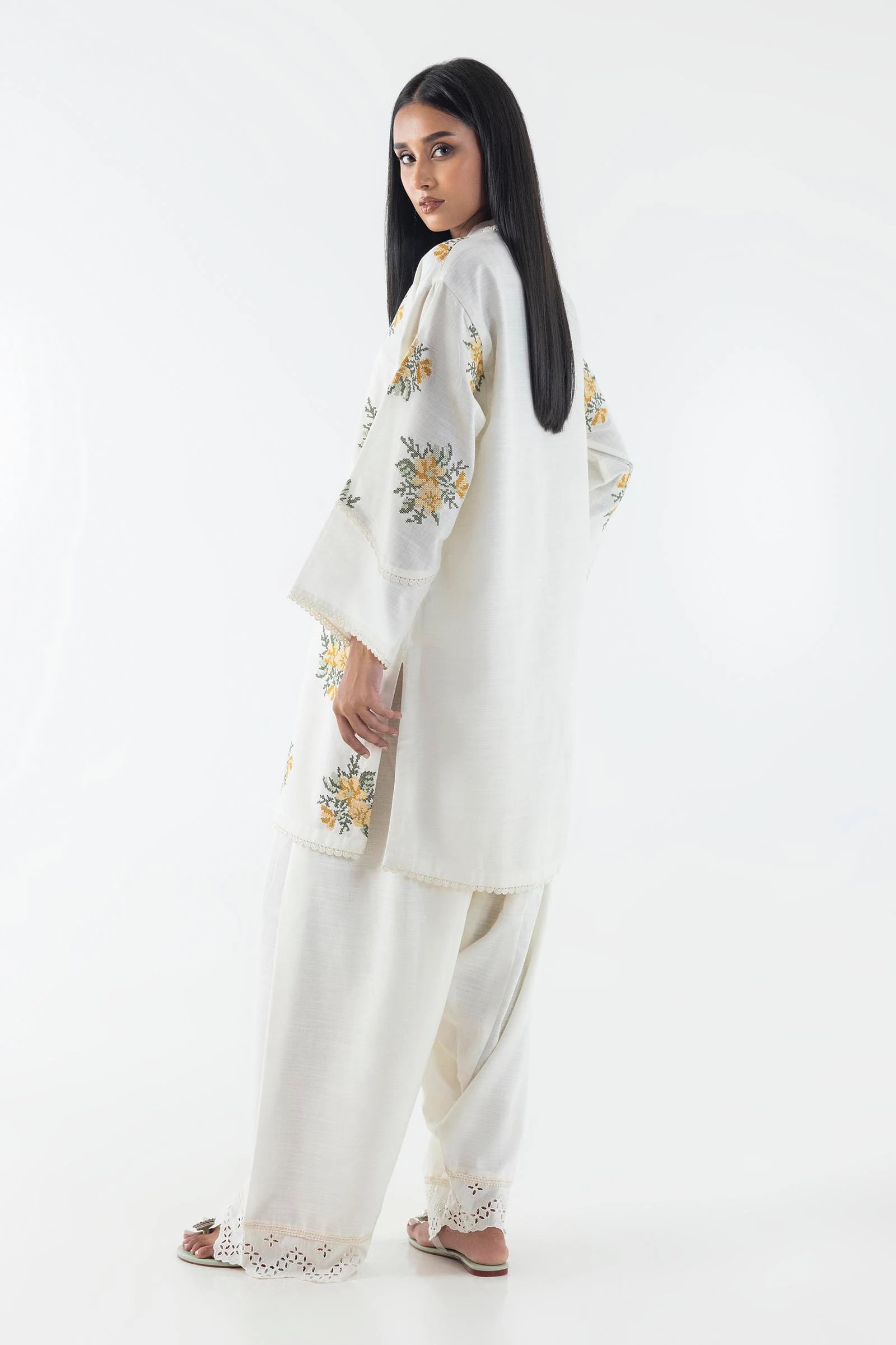 Sana Safinaz 2PC Embroidered Slub Khaddar Suit FW24SGE555P2T gulbuy.com